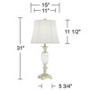 Vienna Full Spectrum European Style Table Lamp with Table Top Dimmer 28.75" Tall Brass Clear Crystal White Fabric Empire Living Room Bedroom - 4 of 4