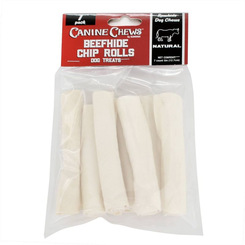 Canine Chews Beef Chip Roll Rawhide Dog Treats - 7ct, 1 of 3