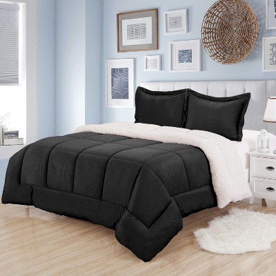 Photo 1 of 3 complet queen Faux Shearling Reversible to Solid Comforter All Season Warmth by Sweet Home Collection™