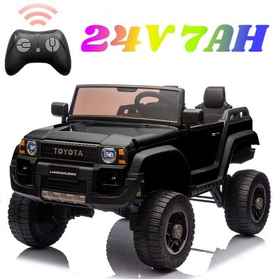 Licensed Toyota Land Cruiser 24V Ride-On Car for Kids, 2 Seater Electric Truck with Remote Control, 2WD/4WD Ride on Toys with Music, LED Lights