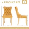 QingMoon Velvet Dining Chairs Set of 2, Button Tufted Kitchen Chairs with Stainless Steel Plating Legs, Modern Accent Chairs for Living Room - 4 of 4