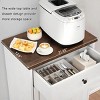 INFURNIC Decorative Storage Cabinets Tilt Out Trash Can Cabinet with Drawers for Kitchen and Laundry Room, White, 21.65"*12.6"*36" - 3 of 4