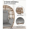 Indoor& Outdoor Oversized Wicker Egg Chair with Ottoman, Waterproof UV Resistant Patio Lounge Chair with Beige Cushions - 4 of 4