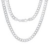 Steeltime 24" and 8.5" Unisex sterling silver diamond cut curb link chain set - 2 of 3