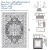Washable Area Rug, Non-Slip Floral Carpet, Retro Floor Mat for Kitchen, Bathroom, Living Room, Bedroom, Entryway & Hallways - 3 of 4