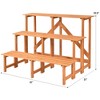Costway 3 Tier Wide Wood Plant Stand Flower Pot Holder Display Rack Shelves Step Ladder - 2 of 4