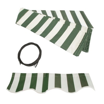 ALEKO FAB8X6.5GRWHT00 Awning Fabric Replacement 8 x 6.5 Ft for Retractable Awning, Green / White