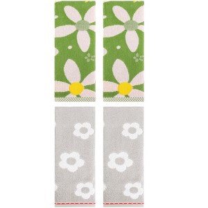 REGALWOVEN 4 Pcs Cute Floral Pattern Cotton Bathroom Soft Absorbent Hand Towel - 1 of 4