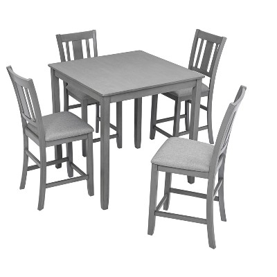 VYNXARIA 5 Piece Dining Table Set,Wooden Dining Square Table,Kitchen Table Set with Square Table and 4 Upholstered Chairs