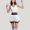 Anna-Kaci Active Women's Sleeveless Cropped Tennis Top with Contrast Collar and V-Neckline - 2 of 4