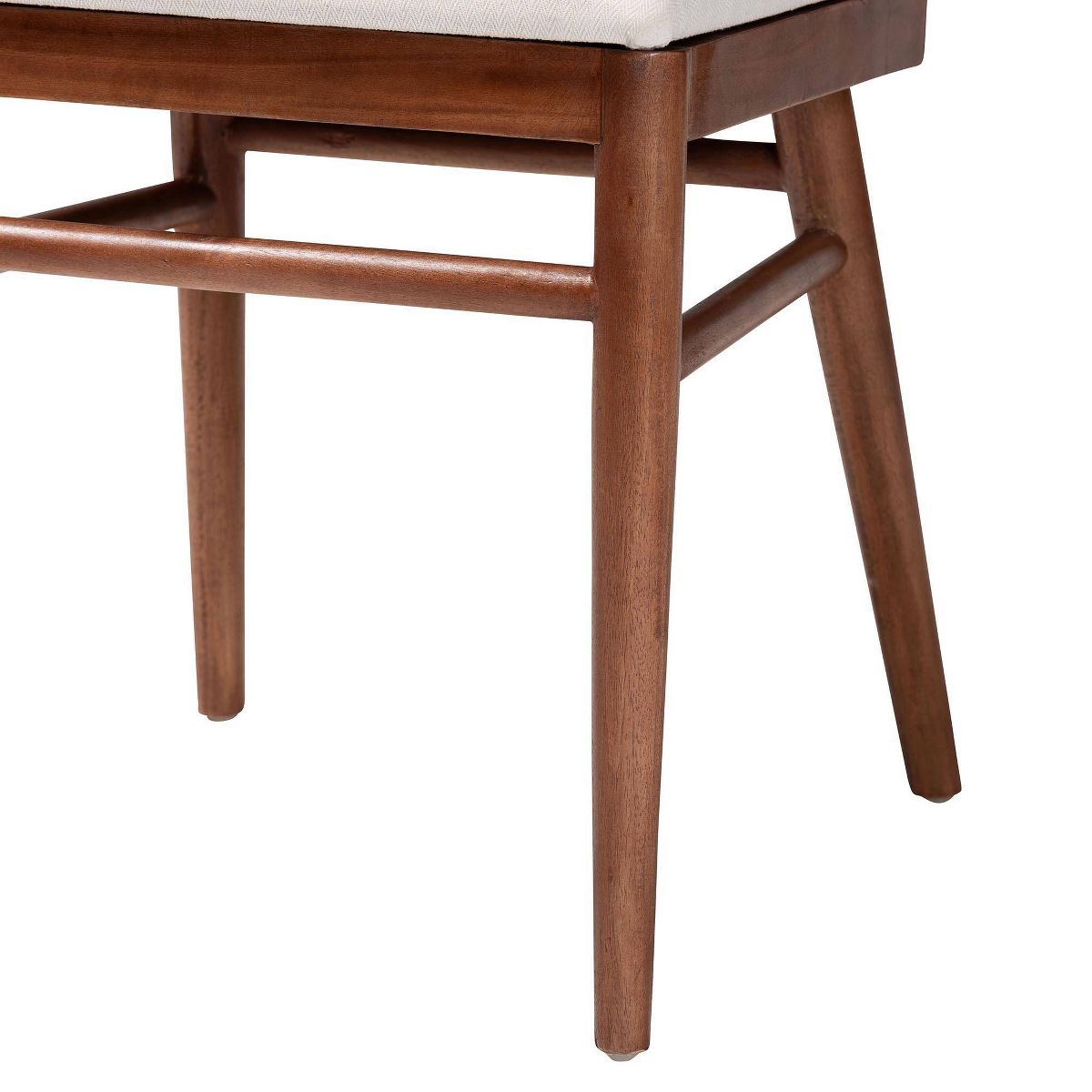 bali & pari Denver Acacia Wood and Seagrass Dining Chair White/Walnut Brown: Bohemian Style, Foam Padded - thumbnail 7