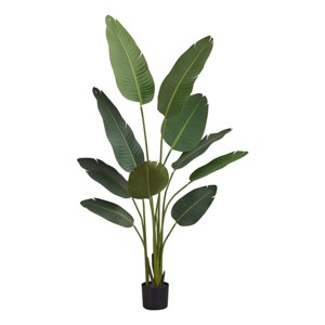 GlasFlength Artificial Plants Artificial Rubber Tree Artificial Bird Of Paradise Tree Faux Plants for Indoor Home Decor, Green, 31"*31"*60" - 1 of 4