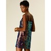 Allegra K Women's Glitter Sequin Spaghetti Strap V Neck Party Cocktail Sparkly Mini Dress - 3 of 4