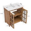 Grungis Farmhouse Bathroom Vanity with Ceramic Sink,Modern Rustic Bathroom Cabinet with Bronze Pulls and 2 Soft-Closing Doors - 3 of 4