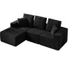 Modular Corduroy Sectional Sofa with Chaise Lounge,  Modern Oversized Convertible Cloud Couch with Deep Seats for Living Room - The Pop Home - 3 of 4
