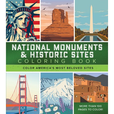 National Monuments & Historic Sites Coloring Book - (Chartwell Coloring Books) by  Editors of Chartwell Books (Paperback)
