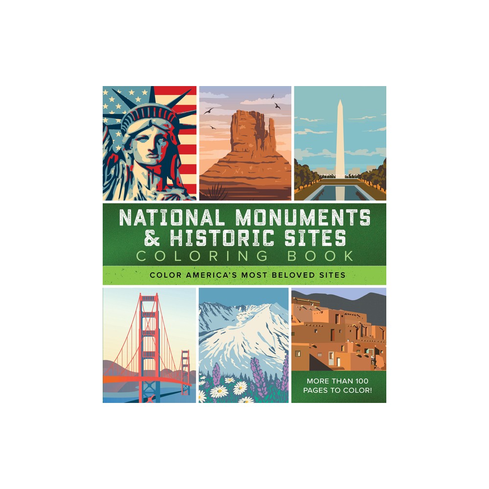 National Monuments & Historic Sites Coloring Book - (Chartwell Coloring Books) by Editors of Chartwell Books (Paperback)