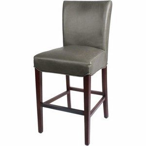 New Pacific Direct Milton Bonded Leather Counter Stool 26",Brown Legs,Vintage Gray,Fully Assembled - 1 of 4