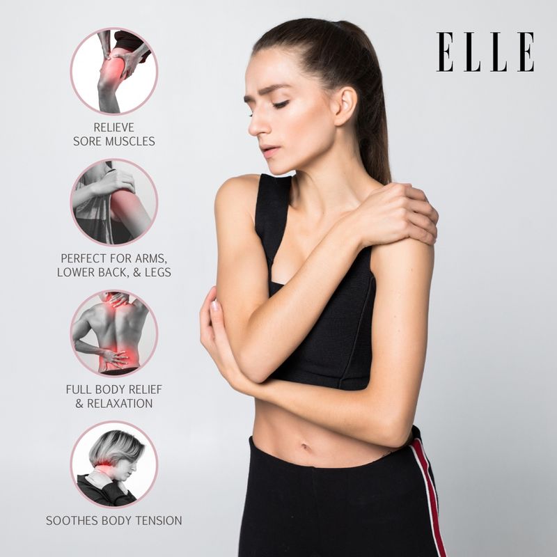 ELLE Portable Handheld Percussion Massager with 4 Massage Heads, 4 of 7