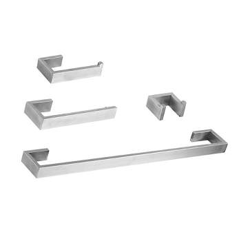 BWE 4-Piece Bath Hardware Set Towel Rack with Toilet Paper Holder Towel Hook and 24 in. Towel Bar