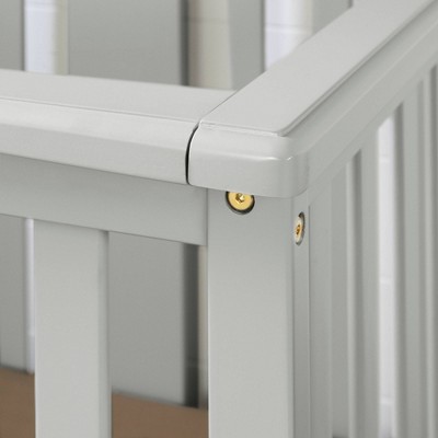 Soft Gray 2-in-1 Convertible Baby Crib with Toddler Rail