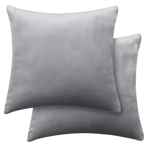 Deconovo Home Velvet Soft Decorative Pillow Covers Invisible Zipper Cushion Cover, 2-Pack - 1 of 4