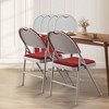 Folding Dining Chairs, Portable Commercial Seat with Metal Legs & Non-Slip Feet Pads, Linen Foldable Chairs for Home Office Party - 3 of 4