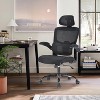 Fontoi Task and Office Chairs, Ergonomic Chair with Flip-up Armrests and Adjustable Lumbar Support for Home Office, Black, 26.18"*45.66"*26.18" - 4 of 4