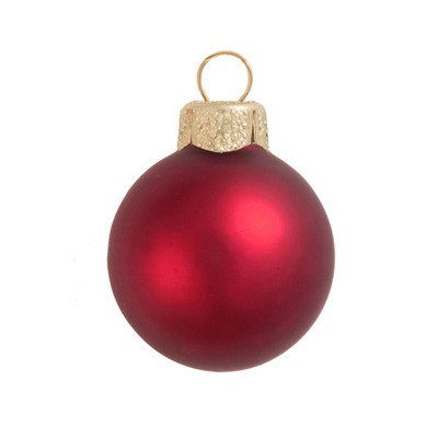 Northlight 12ct Matte Glass Ball Christmas Ornament Set 2.75" - Red Xmas