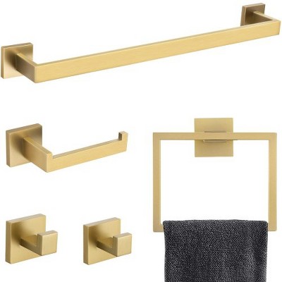 JUJABU 5-Piece Stainless Steel Wall-Mounted Bathroom Accessory Set