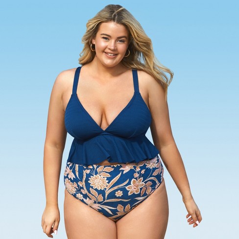 Flounce one piece swimsuit best sale plus size