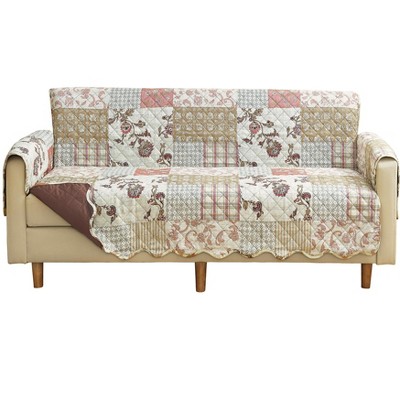 Collections Etc Garden Floral Patchwork Scalloped Edge Furniture Protector