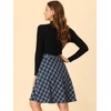 INSPIRE CHIC Women's Christmas Plaids Vintage Tartan Elastic Waist Knee Length A-Line Skirt - 4 of 4