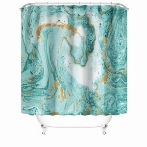 Yellow-Green Pattern Shower Curtains for Bathroom Waterproof Fabric Bath Curtain Durable Soft Stylish Bathroom Decor 72x72 Inch - 1 of 1