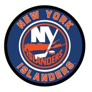 Evergreen Ultra-Thin Edgelight LED Wall Decor, Round, New York Islanders- 23 x 23 Inches Made In USA - 1 of 4