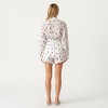 Anna-Kaci Lounge Women's Heart Print 2-Piece Pajama Set with Long Sleeve Tie-Waist Robe and Relaxed Fit Shorts - 4 of 4