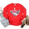 Valentine Goose Coquette - Women's Garment Dyed Long Sleeve Graphic T-Shirt - 3 of 4