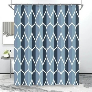 LunaLulinlk Geometric Shower Curtain with Hooks - 1 of 4