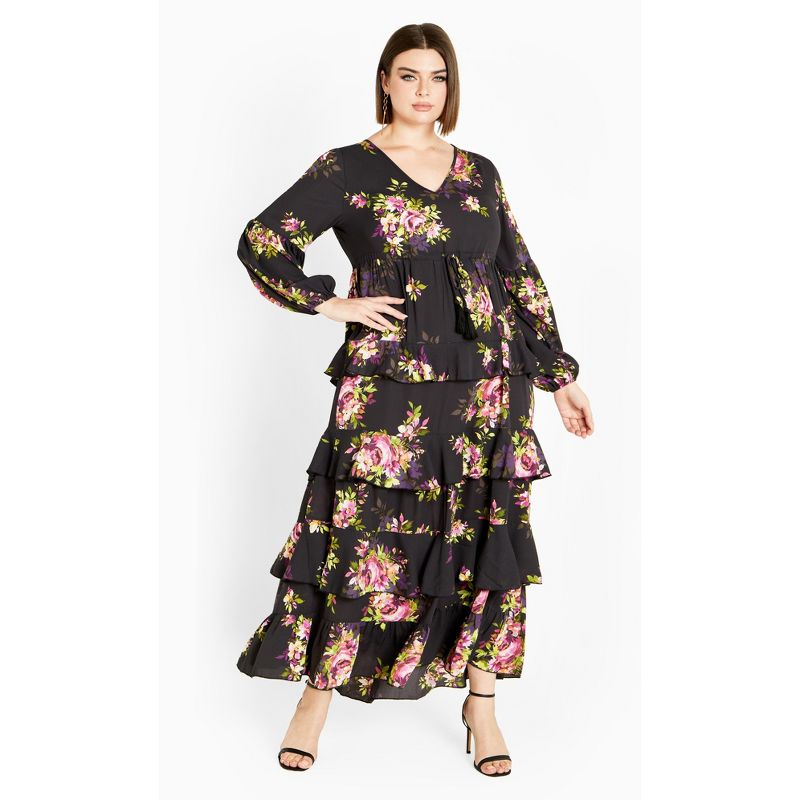 Women's Plus Size Violet Print Maxi Dress - violet bloom | AVENUE, 2 of 6