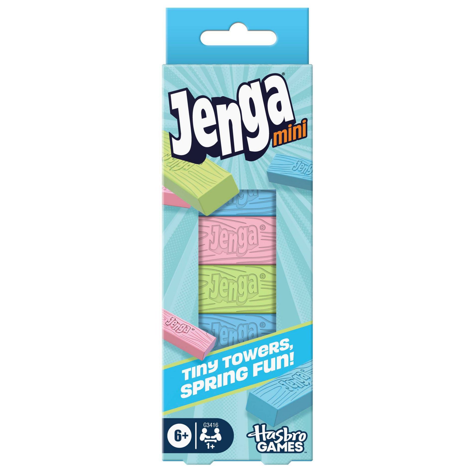Official Hasbro Jenga Mini Game (Spring),, Easter Basket Stuffers, Ages 6 and Up