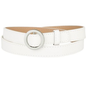 INSPIRE CHIC Women's Belts O Ring Metal Buckle Plus Size Thin Nonporous Waist Belt 0.9 inches Width - 1 of 4