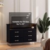 WhizMax 49.1''  Wooden Dressers， TV Stand with Charging Station & LED Light, Modern Chest of Drawers, Storage Cabinet With 6 Drawers - 4 of 4