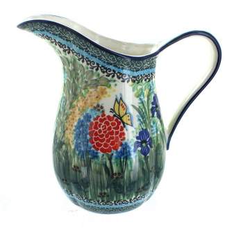 Blue Rose Polish Pottery B35 Ceramika Artystyczna Pitcher