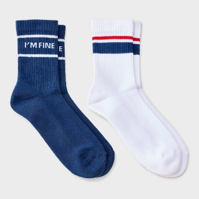 Women’s Cushioned Ribbed 2pk Mid Crew Socks – 4-10