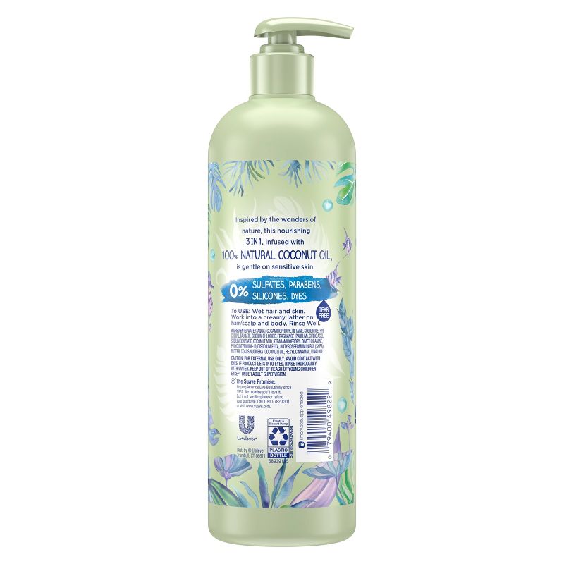 Suave Kids&#39; Natural Coconut Oil 3-in-1 Pump Shampoo + Conditioner + Body Wash - 16.5 fl oz, 3 of 5