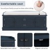 PAGED Classic 4-Door Storage Bench with Linen Cushion, Entryway Ottoman with Storage, Magnetic Closure Shoe Bench with Adjustable Shelves - 3 of 4