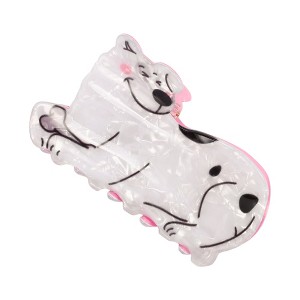 Unique Bargains Women's  Fashion Cute Dog Hair Clips 3.54"x1.97"x2.17" Black White 1 Pc - 1 of 3