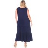 Women's Plus Size Scoop Neck Tiered Midi Dress - White Mark - 3 of 3