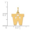 Black Bow Jewelry 14k Yellow Gold, Amanda Collection, Small Block Initial W Pendant - 4 of 4