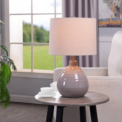 Cameron Ceramic Jug Lamp Glacier Gray - StyleCraft